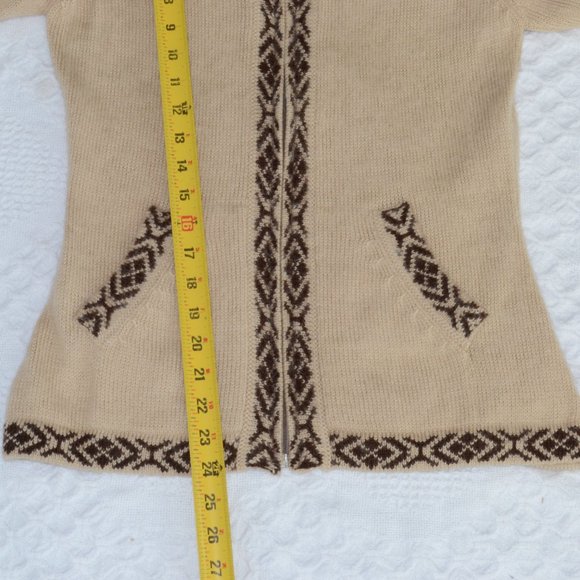 The Alpaca Connection Womens S Full Zip Sweater Nordic Print Blue Peru - Picture 14 of 16